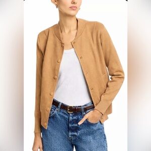 NEW! $178 Sioni Faux Suede Snap Front Bomber Jacket in Sepia - SOLD OUT!